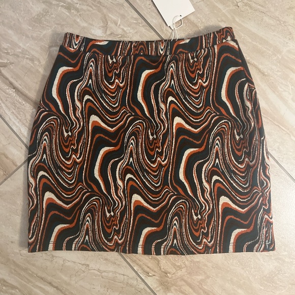 Zara Knit Jacquard Marble Print Mini Skirt - Picture 7 of 7